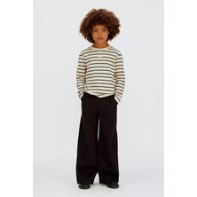 Calvin Klein Kız Çocuk Logo Tape Wide Leg Punto Pantolon - Siyah