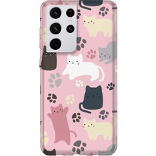 Lelia Samsung Galaxy S21 Ultra Uyumlu Baskılı Şeffaf Telefon Kılıfı | Koleksiyon: Cute Animals