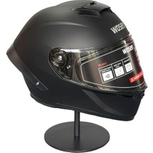 Wosen WS-602 Güneş Gözlüklü Full Face Kask (Şeffaf Vizörlü) Matt Black (602)