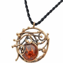 Stoneage F04410 Sıkma Kehribar Özel Tasarım Kolye