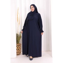 Bym Fashion Kendinden Şallı Namaz  Elbisesi 8007 Lacivert