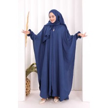 Bym Fashion Hac Umre Pançolu Elbise Takım Şal Hediye 8002 Lacivert