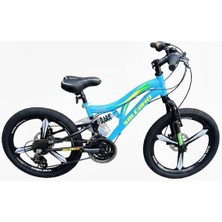 Salcano Nova 20 Md Monoblok Jant Açık Mavi Yeşil Sarı  Çocuk Bisikleti