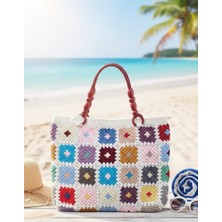 Veyla Style El Yapımı %100 El Örgüsü Koton Ip Askılı Kadın Plaj Çantası