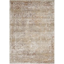 Seyran Monde 805 Bej Antialerjik Polyester Makine Halısı – %100 Pamuk Taban, Düz Saçak