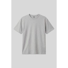 Air Jones Taş Waffle İnterlok Yüzeyi Dokulu Oversize Fit Basic Erkek T-Shirt - 88379