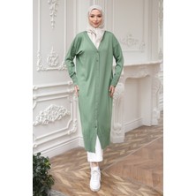 İmaj Butik Yeşil Soğuk Iplik Triko Hırka