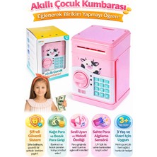 Qasul Akıllı Çocuk Kumbarası Şifreli Para Kasası Kağıt ve Bozuk Para Girişli Sesli ve Melodili