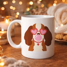 Sb Shopping Sevimli Köpek Figürlü Kalpli Gözlüklü Porselen Kupa Model 45 – Aşk Dolu Tasarım