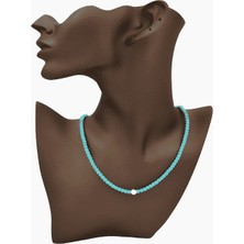 Stoneage F04348 Inci ve Turkuaz Kilit Şifa Kolyesi