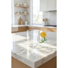 Acar Pureglass Çiçek Kulplu Cam Kupa - 350 ml
