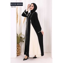 Bym Fashion Biyeli Fermuarlı Ferace 7050-1 Siyah