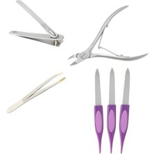 Velora 6 Lı Tırnak Bakım Seti, Manikür ve Pedikür Set, Tırnak Makası, Pens, Törpü, Cımbız, Kişisel Bakım Seti.