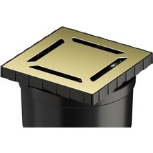 Velora V- Kare 5607325 Yalıtımlı Duş Kanalı Çıkışlı Dk 800 Kapak Parlak Altın