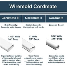 Velora - Kablo Kapağı, Duvara Monte Tv Için Beyaz Kordon Gizleyici, Sıralanabilir 12 Ayak (144 Inç) Kordon Kapağı Zemini Veya Kablo Kapağı Duvara Monte Tv Için Tv Kablolarını Gizlemek Için,