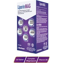 Liporinmag Magnezyum Complex (Sitrat, Malat, Bisglisinat, Taurat, L-Treonat) B6 200 Mg 60 Tablet