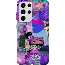 Lelia Samsung Galaxy S21 Ultra Uyumlu Baskılı Şeffaf Telefon Kılıfı | Koleksiyon: Neondream District