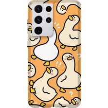 Lelia Samsung Galaxy S21 Ultra Uyumlu Baskılı Şeffaf Telefon Kılıfı | Koleksiyon: Memecraft Studio