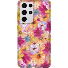 Lelia Samsung Galaxy S21 Ultra Uyumlu Baskılı Şeffaf Telefon Kılıfı | Koleksiyon: Floraluxe Botanica