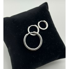 Kalın Halka Gümüş Erkek Küpe