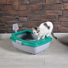 Subutu Karamel Izgaralı Açık Kedi Tuvaleti Çeşitli Renklerde + Kürek Hediyeli