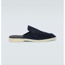 Loro Piana Babouche Walk Erkek Süet Mokasen , Erkek  Süet Terlik , Süet Dokulu Erkek Terlik