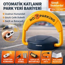 Perkotek Uzaktan Kumandalı Otomatik Park Bariyeri — Şarjlı, Katlanır, Çelik Dübel Dahil