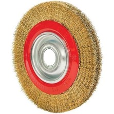 Velora Dairesel Fırça, Pirinç Kıllı, 125 mm Çap, Saçaklı Metal Tel, Endüstriyel Temizlik ve Parlatma Için