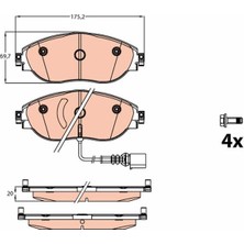 Trw GDB2114 Ön Balata A3 12> Leon 15>octavıa 14>superb 15>golf Vııı Passat 14>tıguan 16> 8V0698151C