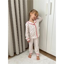 Yiğit Butik Kalp Desenli Kız Çocuk Pijama Takımı