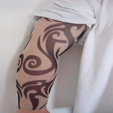 Subutu Giyilebilir Kol Dövmesi Çorap Dövme 3D Baskılı Kol Bacak Dövme 2 Adet Model 6