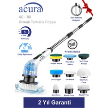 Acura AC-100 Spinscrubber 9 Başlıklı Şarjlı Temizlik Fırçası