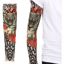 Subutu Giyilebilir Kol Dövmesi Çorap Dövme 3D Baskılı Kol Bacak Dövme 2 Adet Model 8