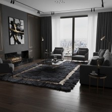 Decomarie Gri Toscana Kürk Halı – Modern ve Yumuşak Dokulu Tasarım