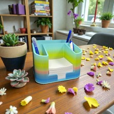 Ddm Global Gökkuşağı Renkli Küp Kağıt Alan Büyük Kalemlik (11X12X15,5CM)