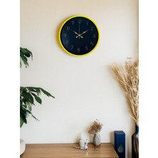 Akıllı Durak 36 cm Sarı Şık Duvar Saati