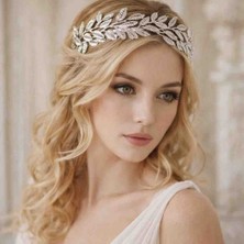 Reborn Design Tanrıça Model Roma Defne Yaprağı Figürlü Gümüş Renk Metal Taç