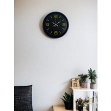 Akıllı Durak 36 cm Siyah Modern Duvar Saati