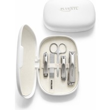 Gaman 5 Parça Özel Beyaz Kutulu Manikür Pedikür Seti - Seyahat Manikür Set - Tırnak Makası Törpü Burun Kıl Makası Dahil