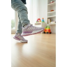 Enoch Beş Şerit Detaylı Kız Çocuk Spor Ayakkabı Cırtlı