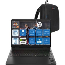 Hp Omen Gaming Laptop 16-AP0029NT Amd Ryzen™ 9 8940HX 32GB Ddr5 1tb SSD 16" Inch 8GB/RTX5060 2k (1920 x 1200),144 Hz, Ips, 300NIT WIN11PRO Gaming Bilgisayar C3YN8EAP13+ZETTAÇANTA
