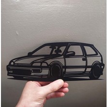 Honda Civic Eg Kasa Duvar Dekoru – Siyah Wall Art 10X24 cm