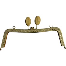 Hobicium Metal Çanta Klipsi 20 cm – Altın Renk Siyah Topuzlu Çanta Çerçevesi | Örgü & El Yapımı Çanta Aparatı