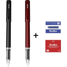 Scrikss Primeo Siyah ,  Bordo Kalem & Mavi , Kırmızı Kartuş Seti