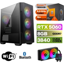 MSI Şafak-Gaming Pc Ddr5 |ryzen 7 7800X3D | Rtx 5060 8gb | 16 GB Ddr5 Ram | 1 Tb Nvme 5000 4000 |WİN11PRO|240MM Sıvı Sogutma|