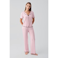Artış Collection Kısa Kollu Fiyonklu Esnek Viskoz Pijama Takım 19214