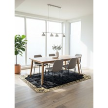 Decomarie Toscana Siyah Doğal Kürk Runner Halı – Antre ve Koridor Için