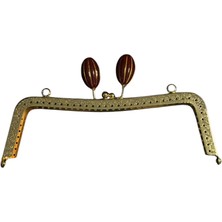 Hobicium Metal Çanta Klipsi 20 cm – Altın Renk Siyah Topuzlu Çanta Çerçevesi | Örgü & El Yapımı Çanta Aparatı