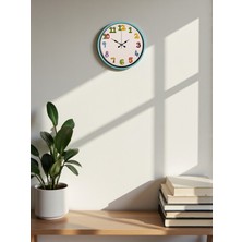 Akıllı Durak 36 cm Turkuaz Çocuk Odası Duvar Saati