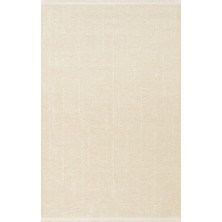 Akbel Halı Liza LIZ 02 Bej - Düz Pamuk Dokulu Kilim Kaymaz Tabanlı, Yıkanabilir, Modern Uzun Ömürlü Kilim